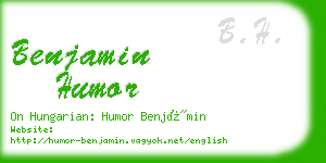 benjamin humor business card